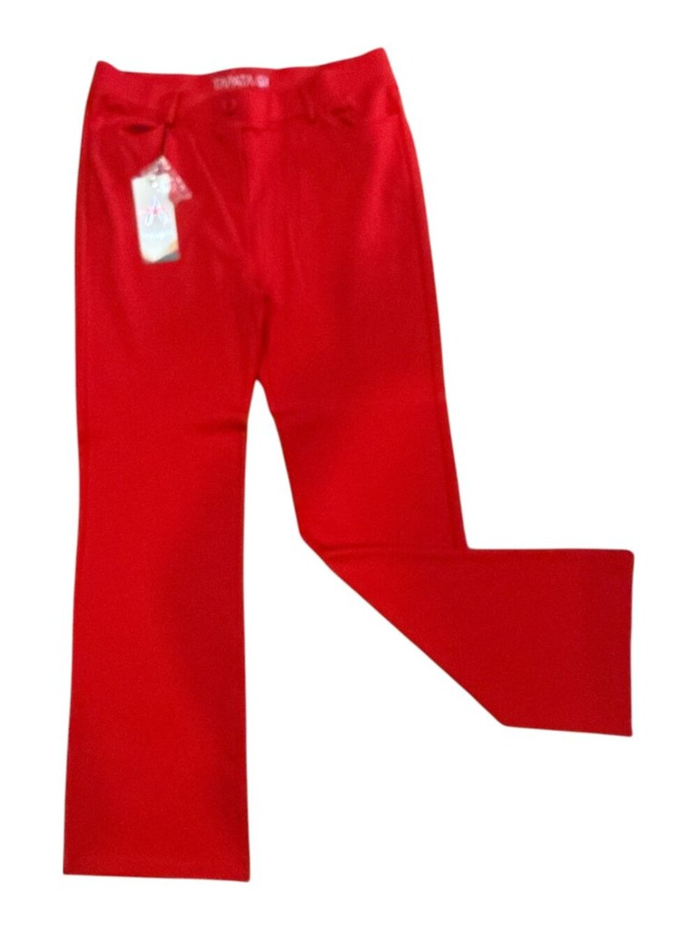 Tapata Sz 12L Red Pull-On Straight Leg 4-Pocket Stretchy Ponte Pants